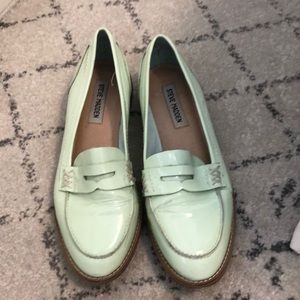 Steve Madden mint patent leather loafers